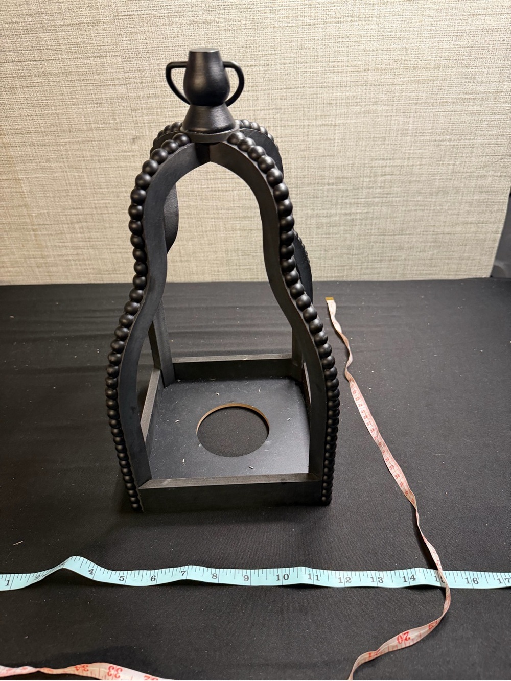Beaded Black Decorative Lantern Holder - Home Accents